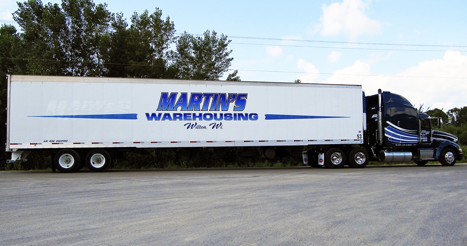 Semi trailer lettering & graphics for Martin Milk Service Wilton, Wisconsin.