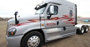 Freightliner Cascadia truck lettering & graphics for Wiese Trucking Lomira, Wisconsin.