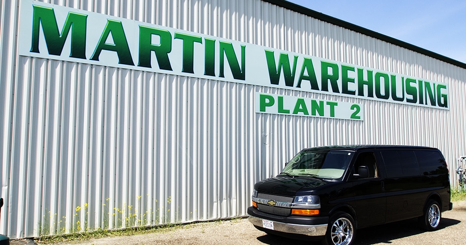Commercial business sign for Martin Warehousing Sparta, Wisconsin.