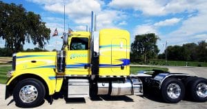 Peterbilt 389 truck lettering & graphics for Wiese Trucking Lomira, Wisconsin.
