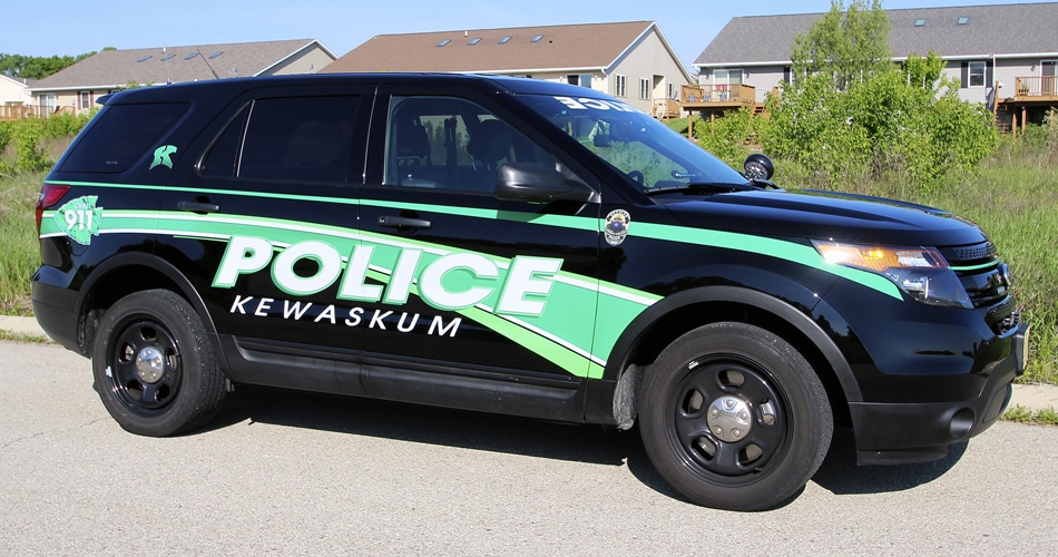 Police Ford Explorer reflective truck lettering & graphics for Kewaskum Police Kewaskum, Wisconsin.