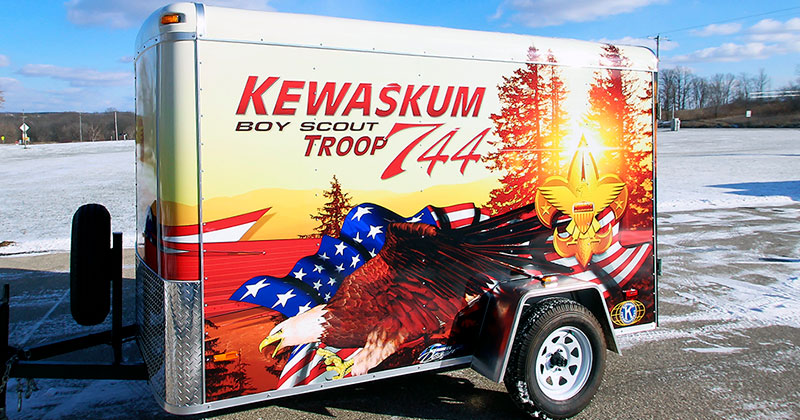 Boy Scout enclosed trailer wrap