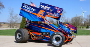 Vinyl racing graphics for Wiese sprint car.