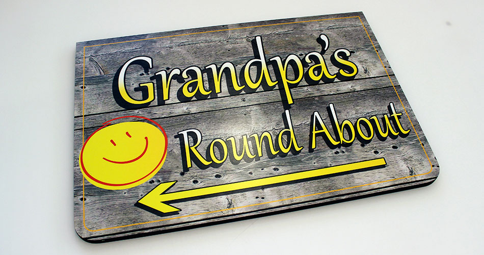 3D Custom signs Grandpas Round About.