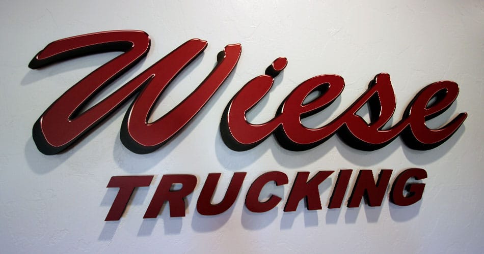 3D Wall sign for Wiese Trucking Lomira, WI.
