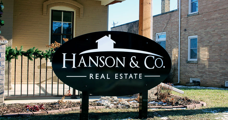 Custom outdoor signs for Hanson & Co. in West Bend WI.