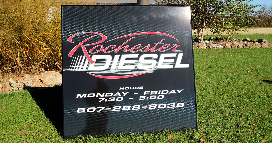 Custom wall signs for Rochester Diesel in Rochester, MN.
