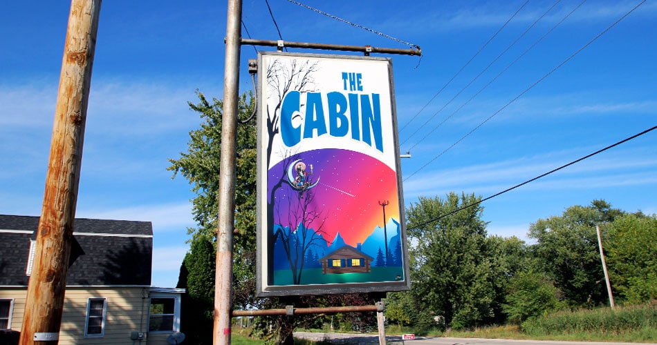 Electric bar signs for The Cabin in Fond du Lac, WI.