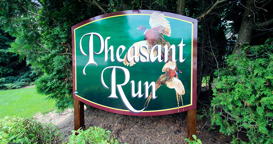 Pheasant Run outdoor custom signs.