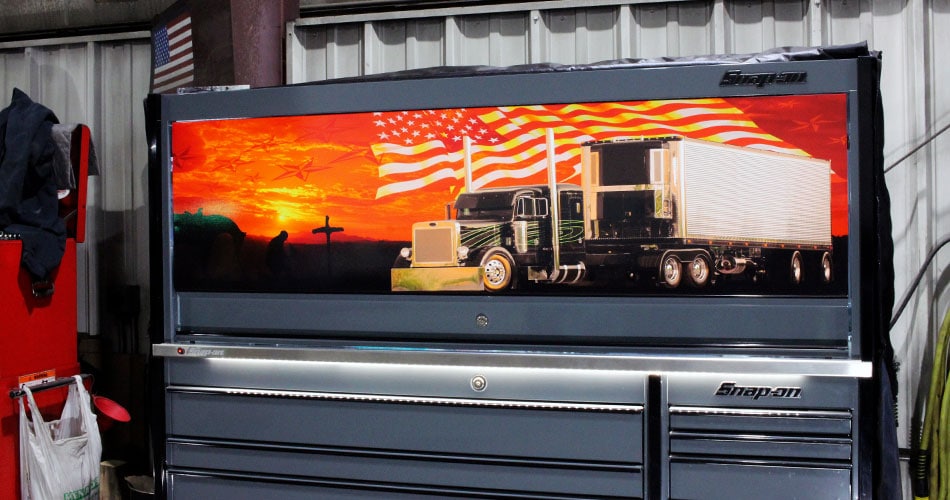 Tool box wraps and truck graphic.