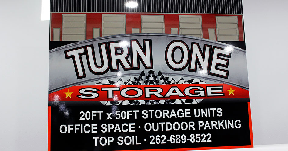 Turn One Storage facility signs West Bend, WI.