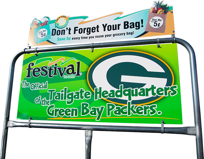 Festival Foods Green Bay Packers outside custom sign.