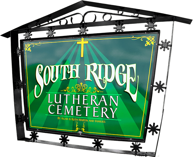 South Ridge Lutheran Cemetery sign.