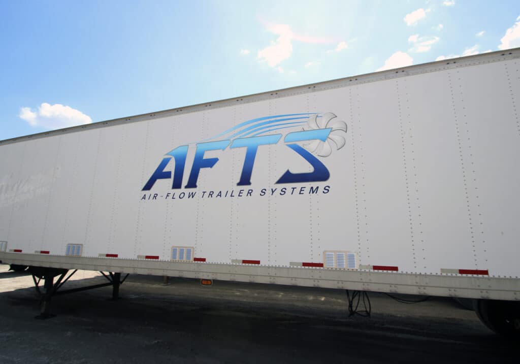 AFTS semi trailer lettering.
