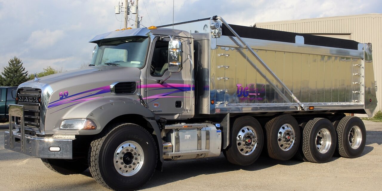 TJG dump truck vinyl graphics.